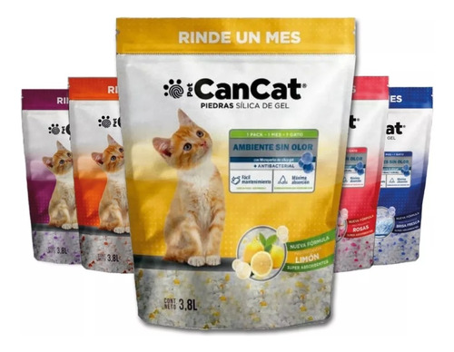 Piedras Piedritas Sanitaria Gatos Silica Cancat 3.8l X4