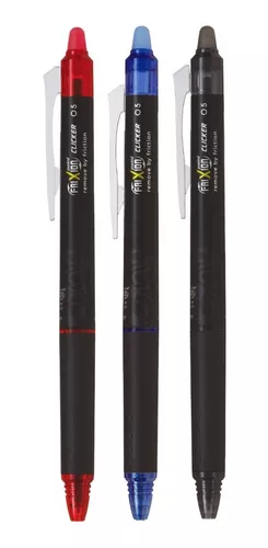 PILOT FriXion Clicker - Bolígrafos borrables de tinta de gel , recargables  y retráctiles, de punta fina, tinta morada, paquete de 12 (31455)