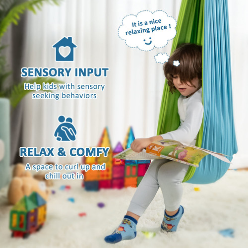 Columpio Sensorial Doble Capa Giratorio 360 Para Niños Y Adu