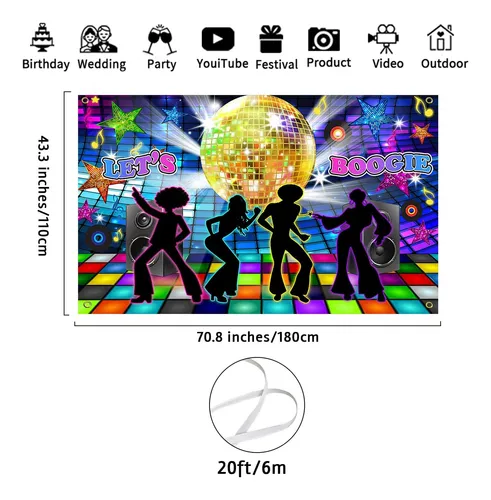 Telon De Fondo Avezano Disco De Los 70, 80 Y 90 Para Fiesta