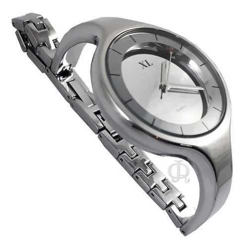 Reloj Xl Extra Large Dama Rose Plateado Xl1018 Xl1019