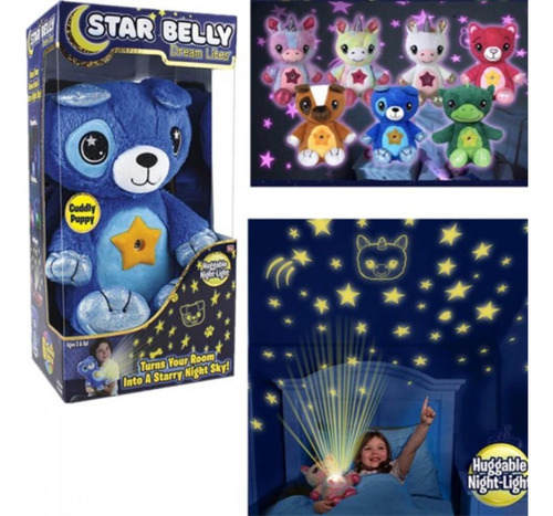 Urso De Pelucia Com Projetor De Estrelas Criança Bebe Marrom