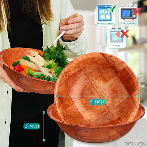 Reluen. Juego De 6 Ensaladeras De Madera