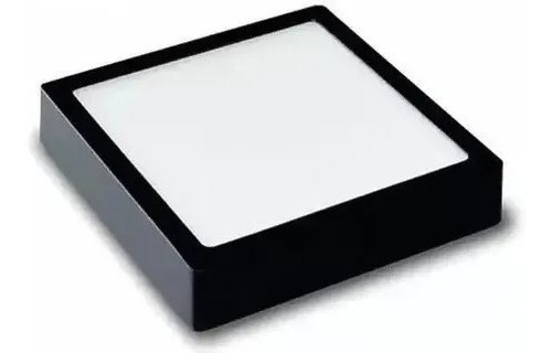 Lámpara LED de techo cuadrada de 12 W, panel negro, 17 x 17, bivolt, color blanco cálido, 3000 K, 110 V/220 V