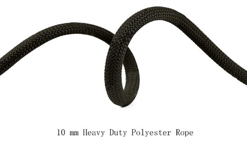 Cuerda Estática Para Escalada Aoneky 10 Mm Incendio Negro 2