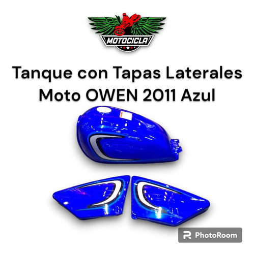Tanque Con Tapas Para Moto Owen 2011 Azul