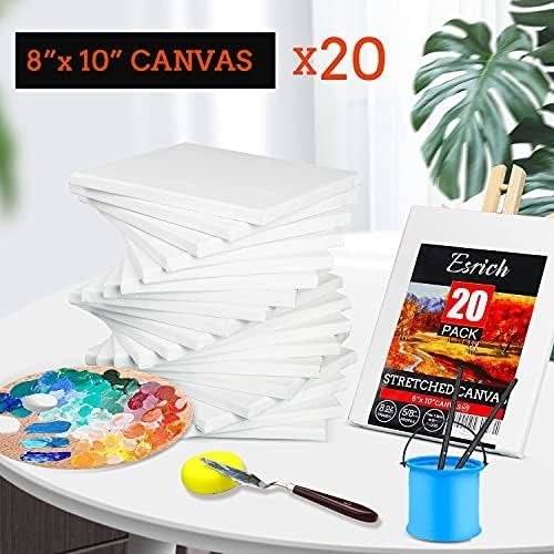 Paquete De 20 Lienzos Para Pintar Con 8x10, Lienzos Para Pin