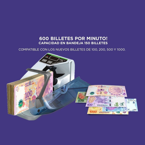 Imagen 9 de 9 de Máquina De Contar Billetes Portátil Contadora Billetes Mano