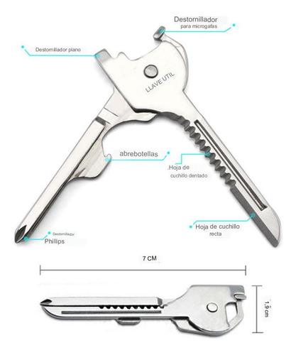 Llave Herramienta Edc Multifunción 6 En 1 Camping Pesca