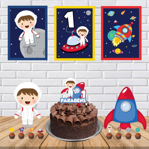 Kit Aniversário Astronauta Só Um Bolinho 