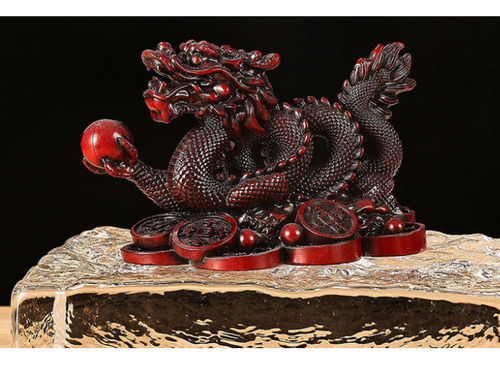 Feng Shui Chino Dragón Estatua Suerte Éxito Coleccionables Color Rojo