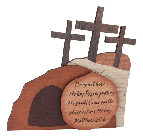 Decoración De Madera Con Escena De Resurrección De Pascua
