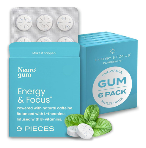 Neurogum Goma De Mascar Nootropic Energy Sabor Hierbabuena