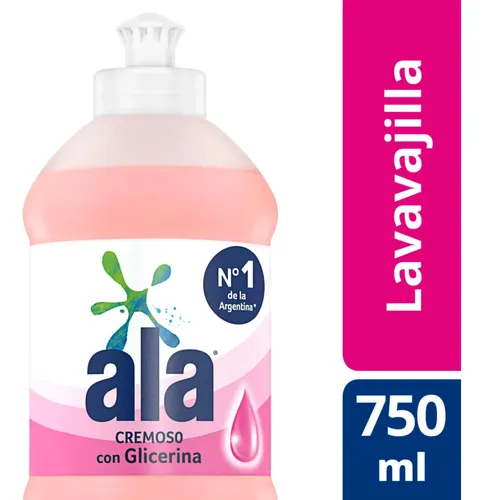 Detergente Ala Cremoso Glicerina 750 Ml X 9 Unidades