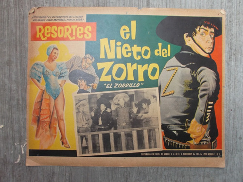 Vintage Lobby Card Resortes En El Nieto Del Zorro Zorrillo 7