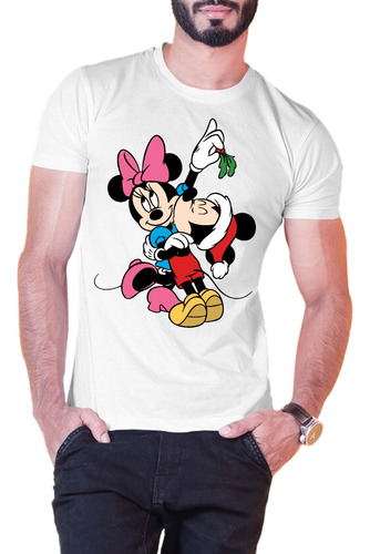 Playera Navideña Mickey Y Minnie Mouse Amigos Amor Besos