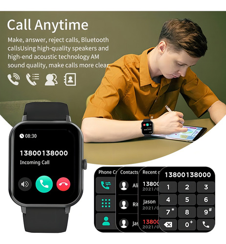 Relógio Mpower Zl54c Smartwatch Chamada Bt 5.1 Tela 1.83 Cor da caixa Preto