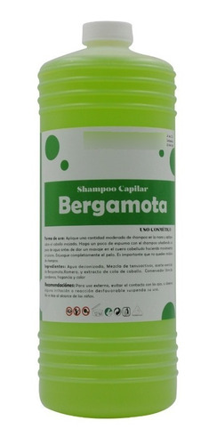 Shampoo De Bergamota Natural (1 Litro). Envio Gratis.