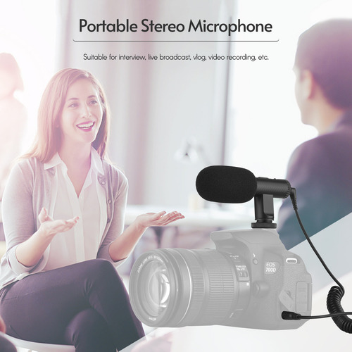 // Micrófono Estéreo Portátil Para Dslr/videocámara Con