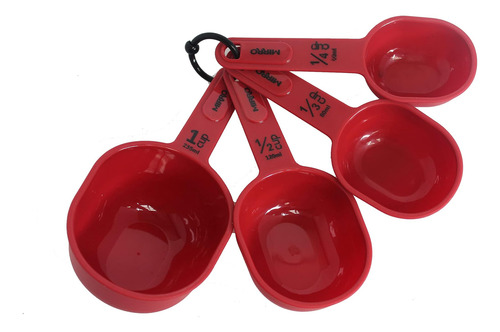 Mirro 4 Tazas Medidoras (1 Taza) Rojo, 4 Piezas, Mir-