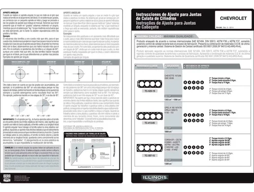Juego Descarbo Illinois P/ Chevrolet Onix 1.4 Spe/4 (mg®) 8v