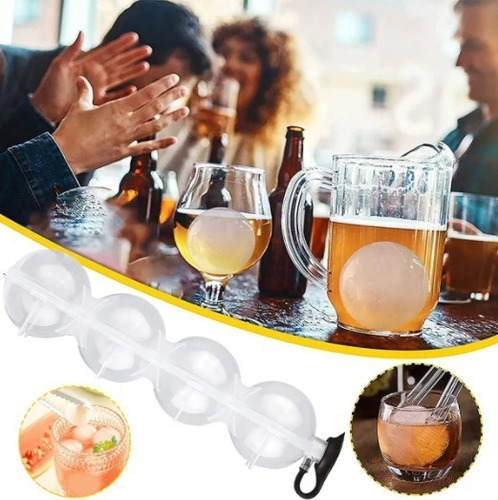 Imagen 6 de 10 de Pack De 2 Moldes Para Cubos De Hielo Redondo Cubiteras Hielo