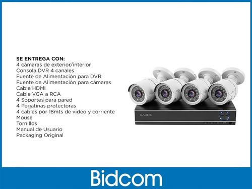 Imagen 8 de 10 de Kit De Camaras De Seguridad Dvr 4 Ip P2p Vision Nocturna Hd