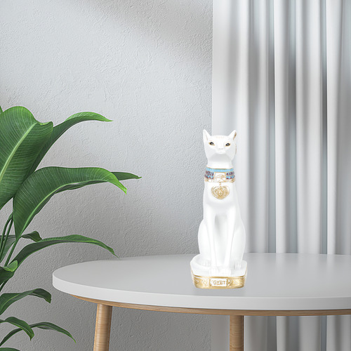 Desenho De Ornamento De Gato Egípcio Com Estatueta De Gatinh