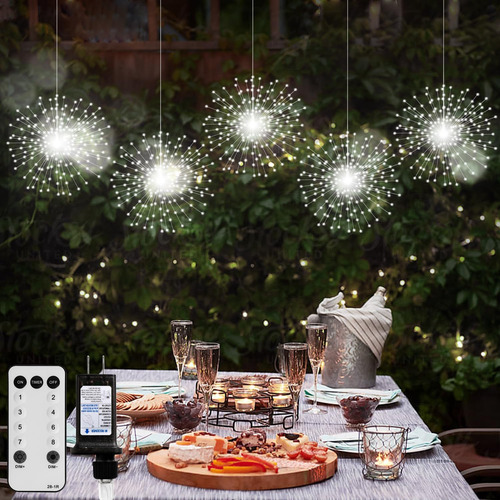 Paquete De 5 Luces De Fuegos Artificiales Con 1000 Led Enchu
