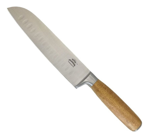 Cuchillo Kingsta Santoku Alveolado Forjado Cabo Madera 31 Cm