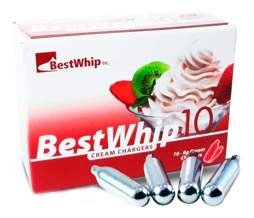 Imagem 1 de 3 de 10 Caixas C/10un Cápsulas Gás Para Chantilly N2o Bestwhip