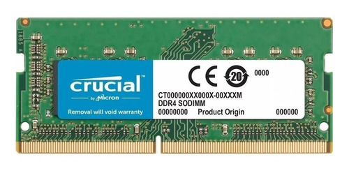 Imagem 1 de 2 de Memória RAM color Verde 8GB 1 Crucial CT102464BF160B