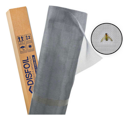 Micro Tela Mosquiteira Fibra De Vidro 1,30m X 10,0 M Comp.