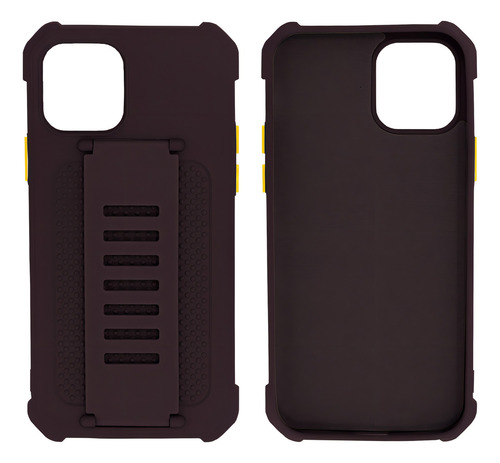Capinha Cover Suporte De Mãos Compatível Com iPhone 12 Pro Cor Bordô
