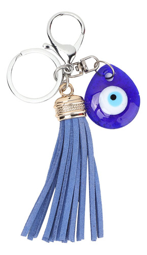 Llavero De Cristal Turco Con Amuleto De Mal De Ojo Azul