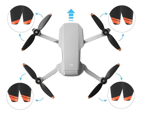 2 Pares Drones Palas De Hélices For Dji Mini 2/se/4k Rc-n1