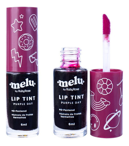 Lip Tint Labial Purple Day Meluby Ruby Rose Acabamento Mate