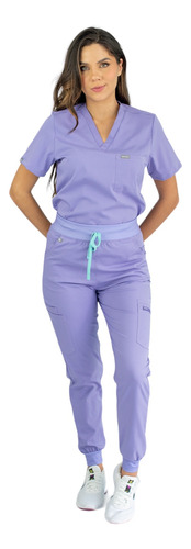 Uniforme Medico Pijama Medica Mujer Antifluido Lila Joggger