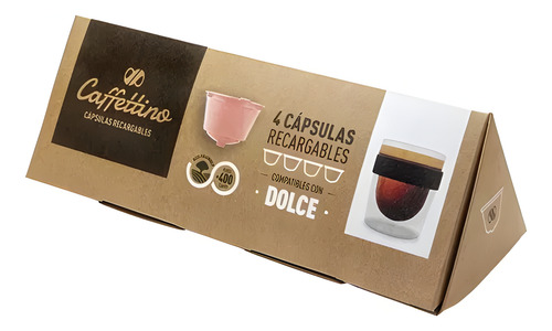 Capsulas Recargables Para Dolce Gusto Caffettino-4 Unidades