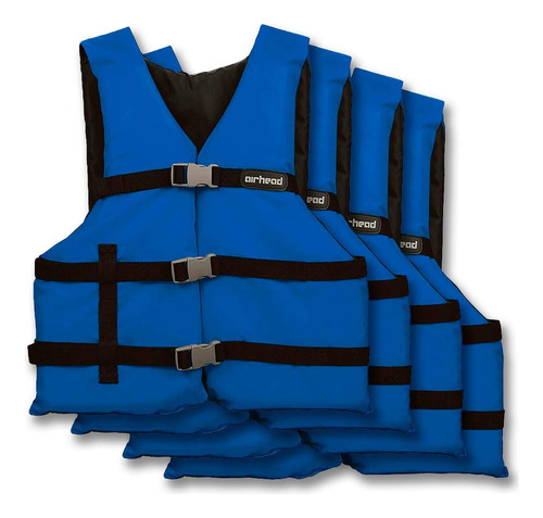 Adult General Purpose Life Vest 4 Pack Multiple Colors