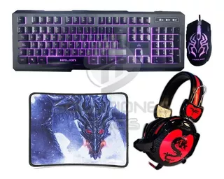 Kit Gamer Mirage 4 En 1 Teclado + Mouse + Audífono + Pad