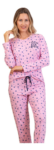 Pijama Mujer Invierno De Modal Estampado Bianca Secreta 
