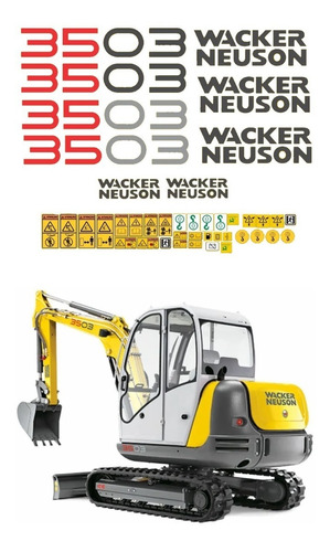 Adesivos Mini Escavadeira Wacker Neuson 3503 Ca-16916 Mq2