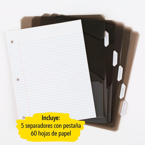 Five Star ® Flex Carpeta Cuaderno Con 60 Hojas Y 5 Separador