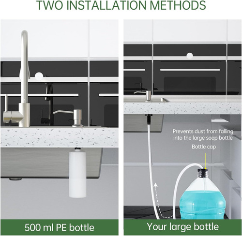 Despachador De Jabon Liquido Rellenable Inoxidable Mesa 360°