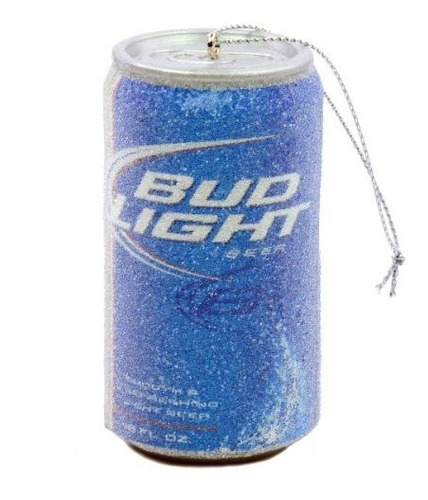 Adorno Navideño Lata Cerveza Bud Light.