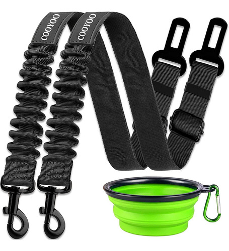 Cinturon De Seguridad Para Perros + Accesorio (negro)