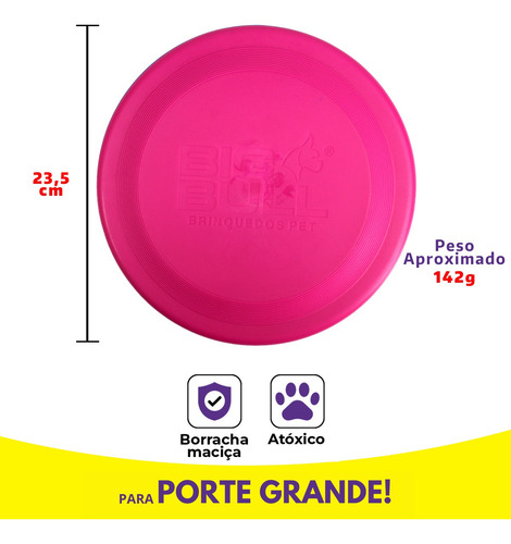 Frisbee Cachorro Brinquedo Pet Interativo Cães Disco Bigbull