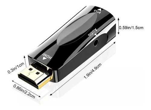 Convertidor Macho A Vga Hembra 1080p Con Salida De Audi