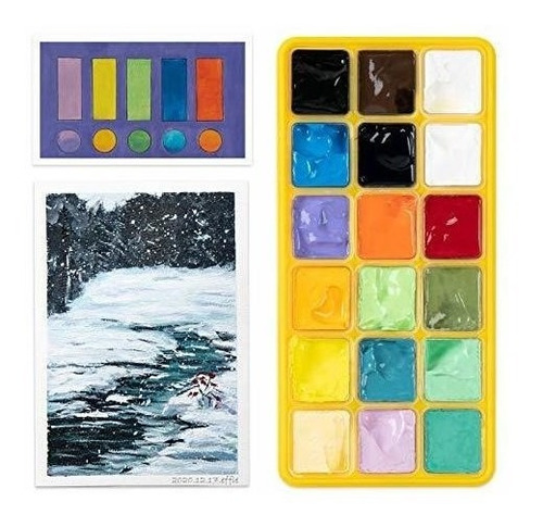 Acuarelas Arrtx Tipo Gouache Set 18 Colores Con Paleta